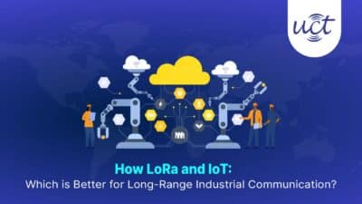 Engineers monitor industrial equipment in a smart factory using wireless LoRa sensors and IoT dashboards in India
