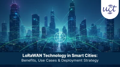 LoRaWAN Technology sensors and gateways enabling smart city IoT communication and long-range infrastructure monitoring.