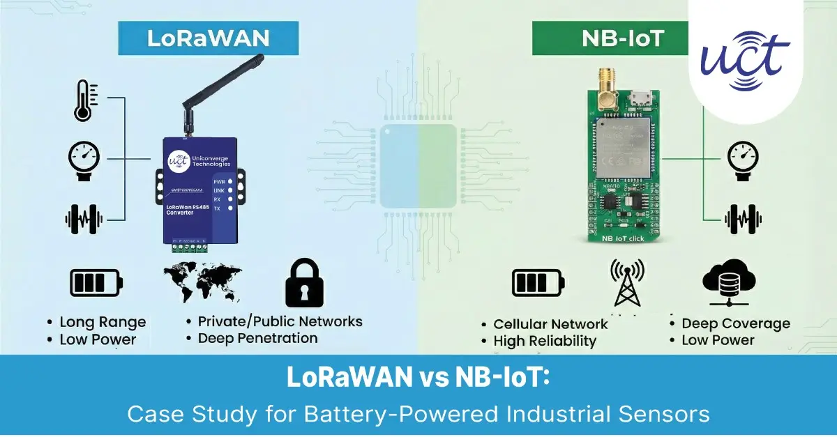 LoRaWAN vs NB-IoT Case Study for Battery-Powered Industrial Sensors