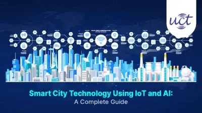 Smart city technology using IoT and AI Uniconverge LoRaWAN sensors Delhi skyline
