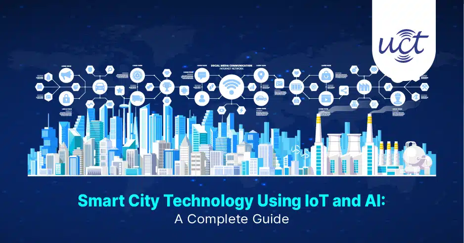 Smart city technology using IoT and AI Uniconverge LoRaWAN sensors Delhi skyline